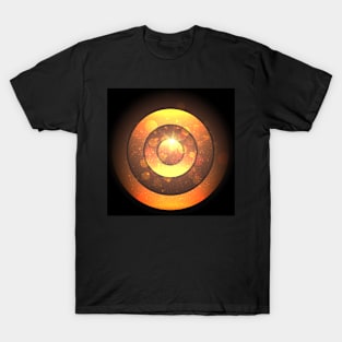 Glowing golden rings in space T-Shirt